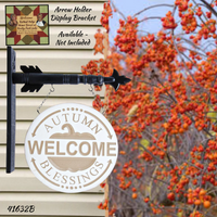 WELCOME Round Cream Wood Engraved Arrow Replacement Sign