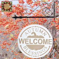 WELCOME Round Cream Wood Engraved Arrow Replacement Sign