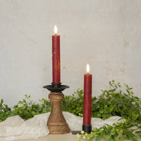 Cranberry 3D Flame Taper Candle 7.25"H