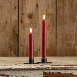 Cranberry 3D Flame Taper Candle 7.25"H