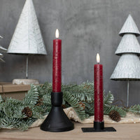 Cranberry 3D Flame Taper Candle 7.25"H