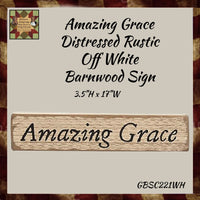 Amazing Grace Distressed White Barnwood Sign