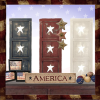 America with Blue Stars Distressed Barnwood Sign