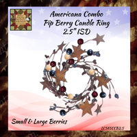 Americana Combo Pip Berry w/Stars Candle Rings Garland