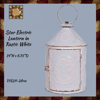 Star Electric Lantern in Rustic White