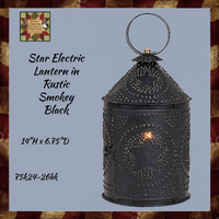 Star Electric Lantern in Rustic Smoky Black