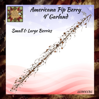 Americana Combo Pip Berry w/Stars Candle Rings Garland