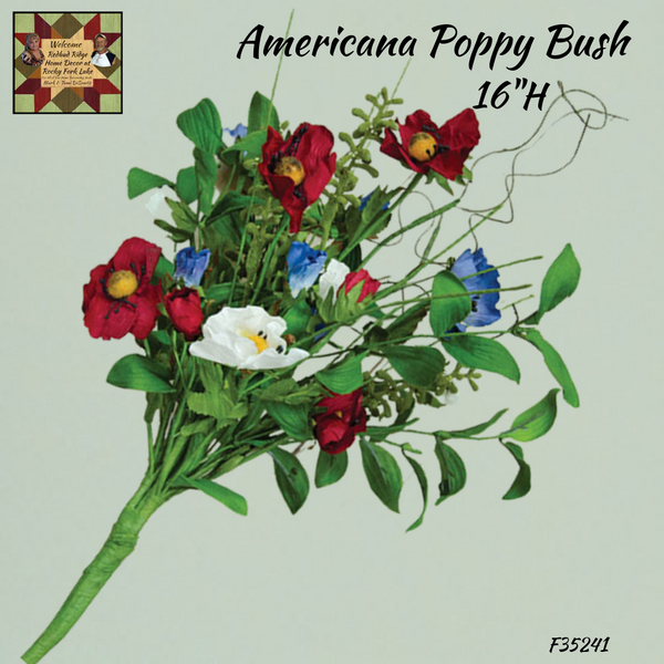 Americana Poppy Bush,16"