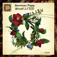 Americana Poppy Bush 16" or Wreath 3.5"ISD
