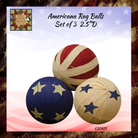 Primitive Americana Rag Balls 3/Set