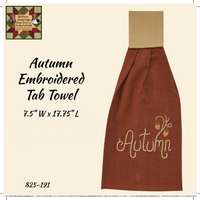 Autumn Embroidered Hand Tab Towel