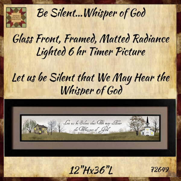 Be Silent...Whisper of God Lighted 12"x36" Artist Billy Jacobs
