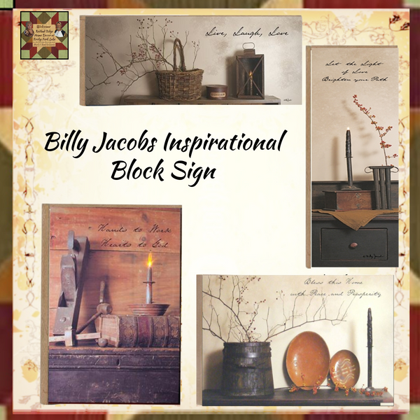 Billy jacobs Inspirational Block Sign 4 Styles
