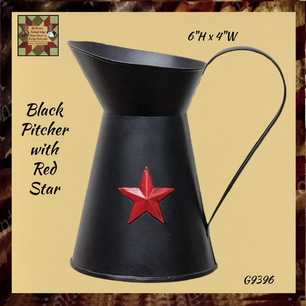 Black Pitcher with Red Star