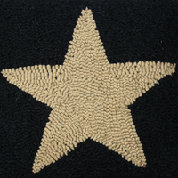 Star Black & Tan Hooked Pillow 14x14