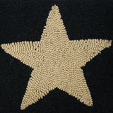 Star Black & Tan Hooked Pillow 14x14