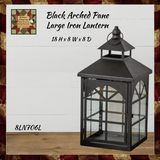 Black Arched Pane Rustic Distressed Lantern