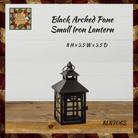 Black Arched Pane Rustic Distressed Lantern