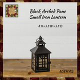 Black Arched Pane Rustic Distressed Lantern
