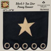 Black & Tan Star Penny Runner 36"L