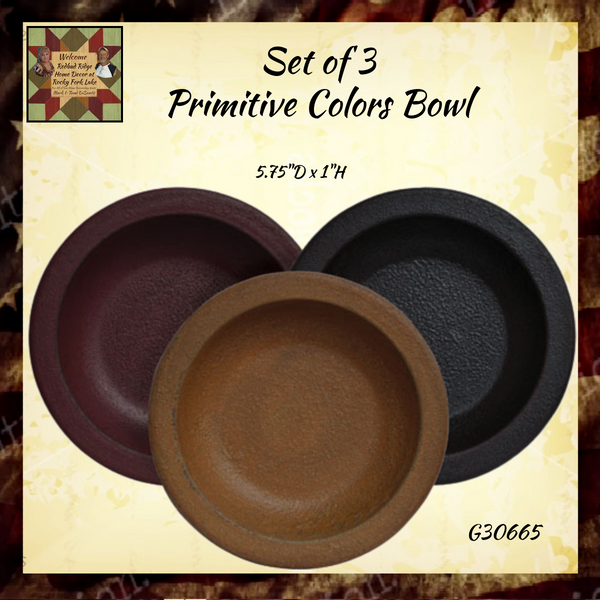 Bowl Primitive Colors Set of 3
