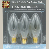 Bulbs 3 Pak Candelabra 7W