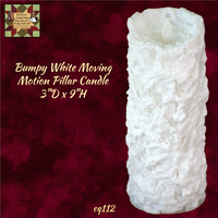 Bumpy White Realistic Moving Flame Pillar Candle Various Sizes