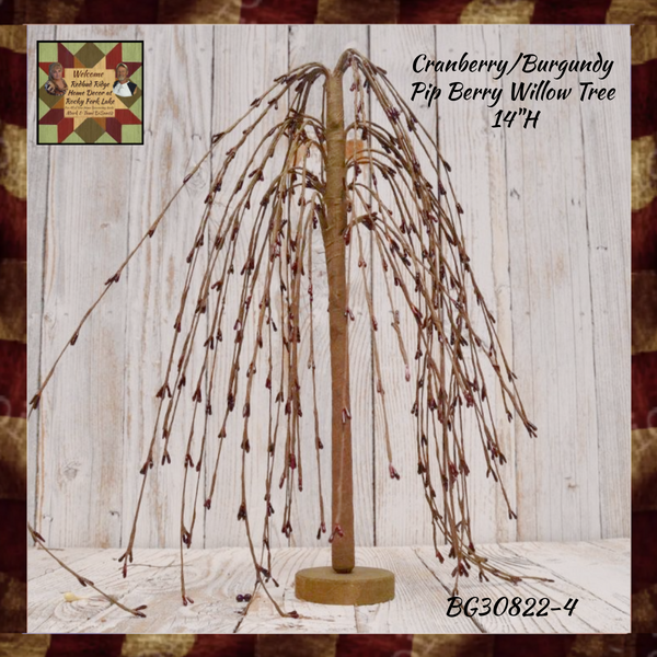 Willow Tree Burgundy Rice Pip Berry 14" H