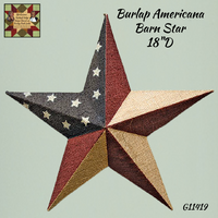 Burlap Americana Barn Star 18"D