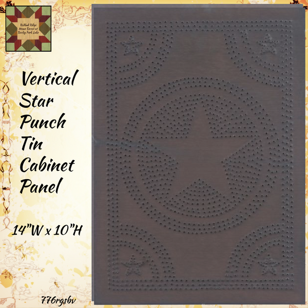 Embossed Star Punch Tin Panel in Country Tin