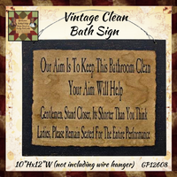 Distressed Clean Bathroom Sign