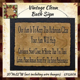 Distressed Clean Bathroom Sign