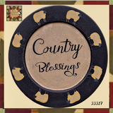Primitive Country Folk Art COUNTRY BLESSINGS SHEEP WOOD PLATE