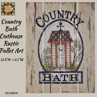 Country Bath Outhouse Rustic Pallet Art