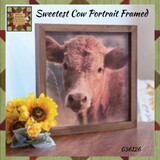 Sweetest Cow Portrait Framed