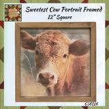 Sweetest Cow Portrait Framed