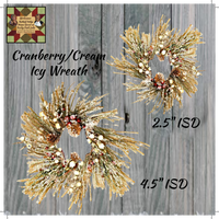 Cream & Cranberry Icy Wreath Assorted Sizes