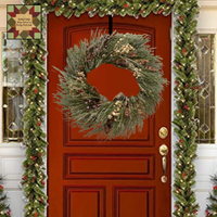 Cream & Cranberry Berry Icy, Pine Wreath 32"D