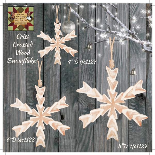 Criss Cross Snowflakes 3 Sizes