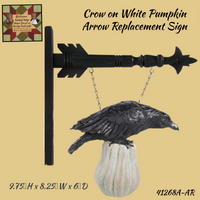 Crow on White Pumpkin Arrow Replacement Ssign