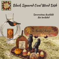 Crow Distressed With Pumpkin Wood Ornament