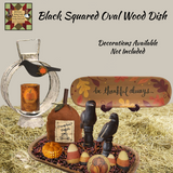 Crow Distressed With Pumpkin Wood Ornament