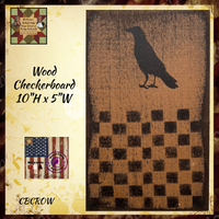 Checkerboard Wood Crow Distressed