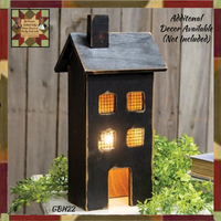 Black Saltbox House 14.75"H Distressed & Lighted