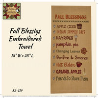 Fall Blessings Embroidered Towel