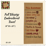 Fall Blessings Embroidered Towel