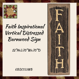 Faith Vertical Distressed Barnwood Sign