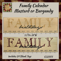Family Birthday Calendar