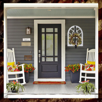 Emerald Cathedral Window Distressed White 23.5"H