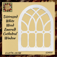 Emerald Cathedral Window Distressed White 23.5"H